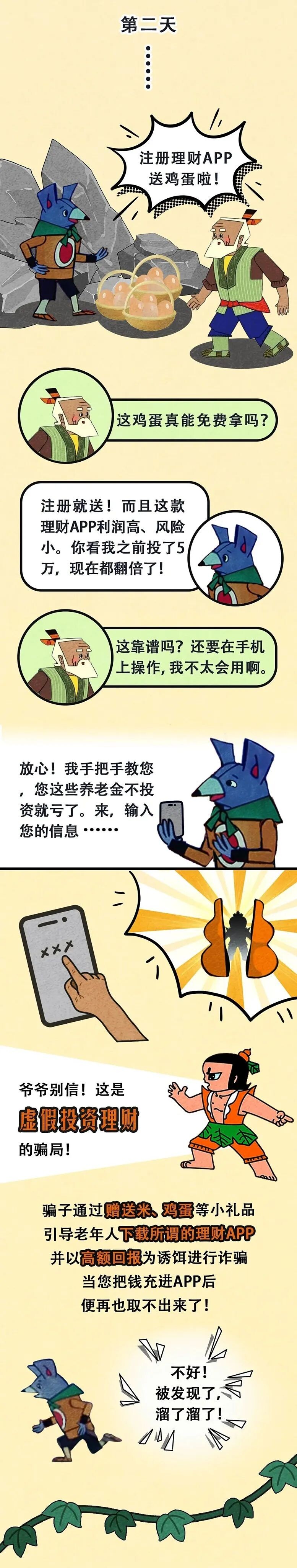 20220826）清遠(yuǎn)市市場監(jiān)督管理局打擊整治養(yǎng)老詐騙專項(xiàng)行動(dòng)系列宣傳：【漫畫】看葫蘆兄弟揭穿養(yǎng)老詐騙騙局_3