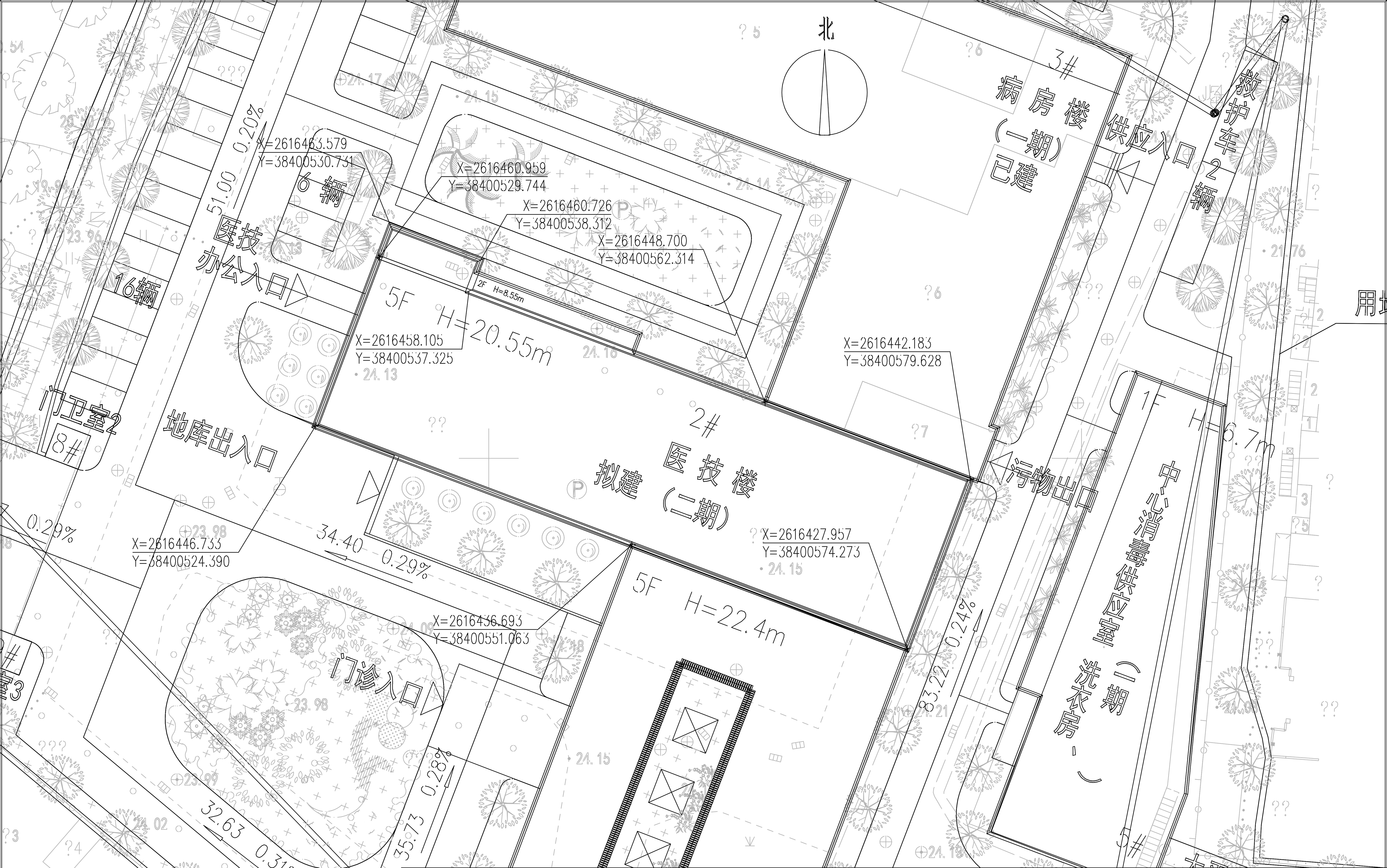 清遠市清城區(qū)橫荷社區(qū)衛(wèi)生服務(wù)中心二期擴建工程2#醫(yī)技樓-總平面圖（局部）.jpg