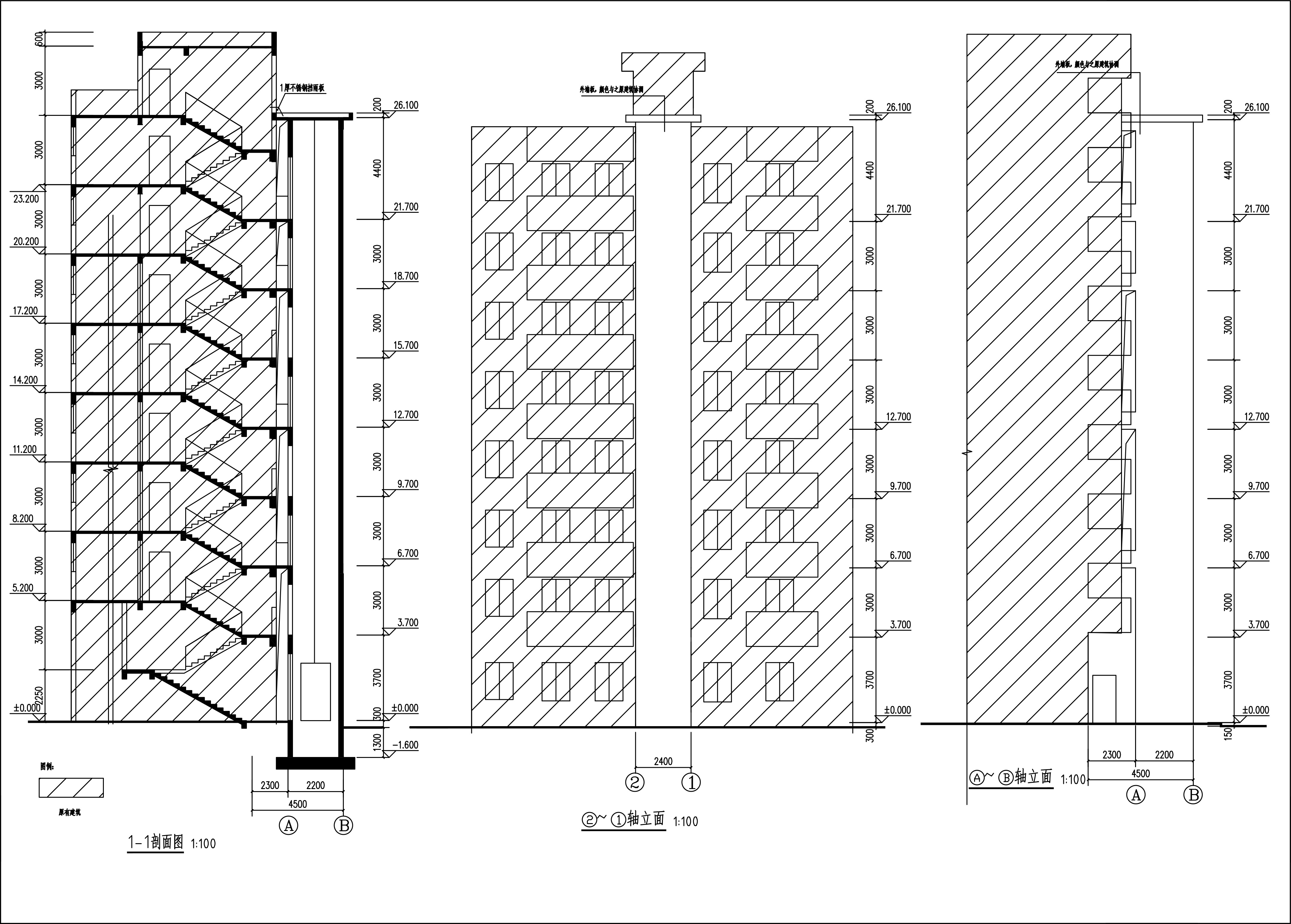 新城清遠(yuǎn)供電局宿舍電梯建筑圖_立面、剖面.jpg
